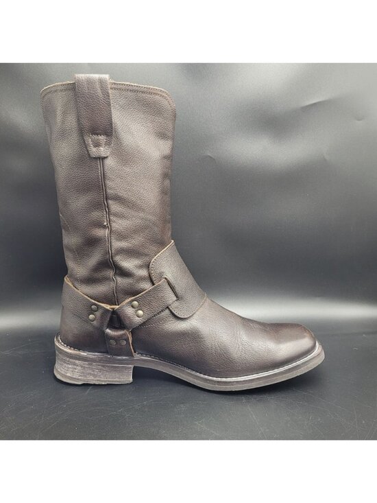 John Varvatos Engineer Boots Men\'s 9 Buckle Harness Pull On Bourbon Brown main image 7